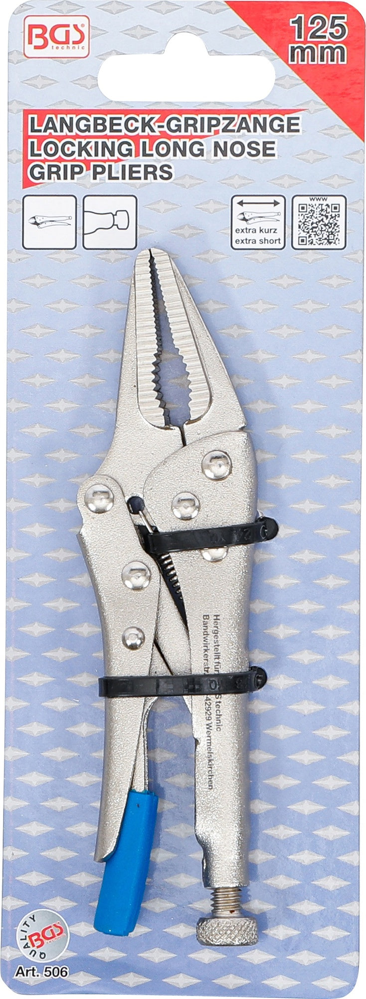 BGS 506 Langbeck Gripzange extra kurz Länge 125mm