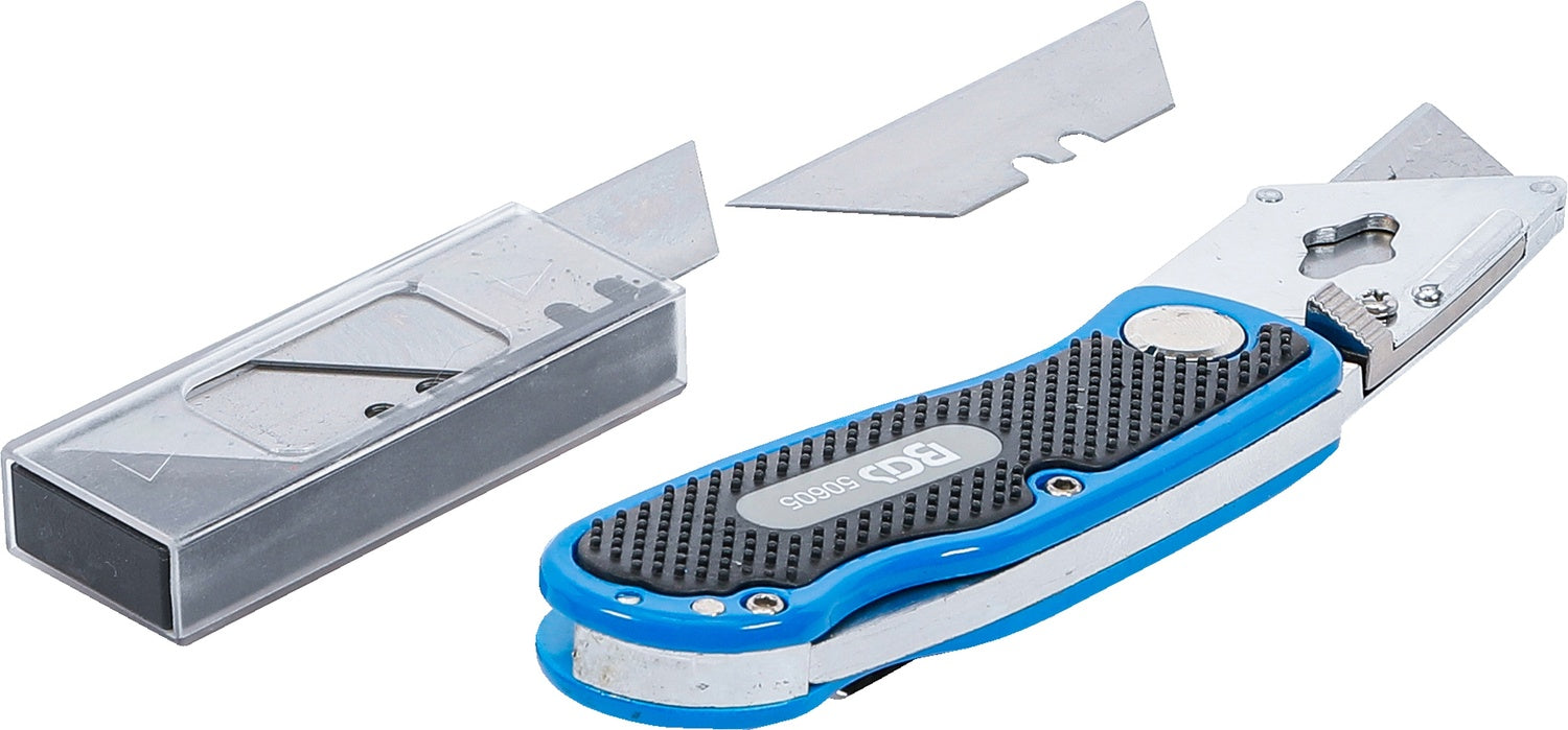 BGS 50605 Faltbares Klappmesser Cuttermesser inkl. 6 Klingen