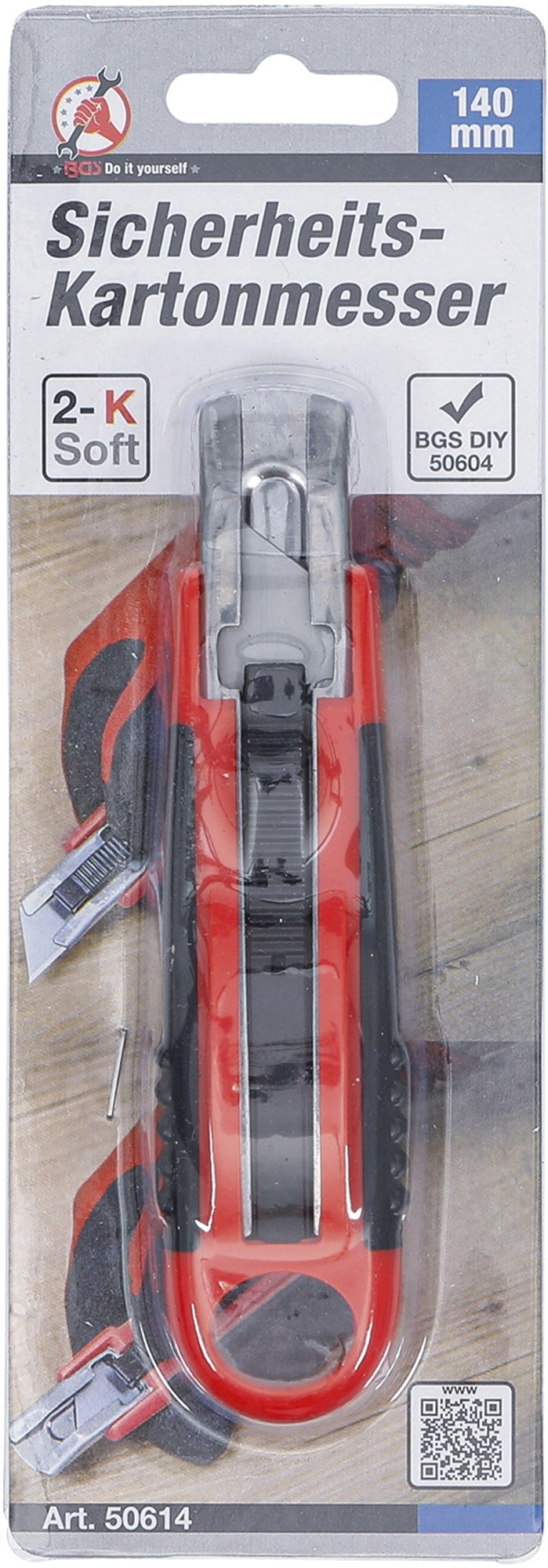 BGS DIY 50614 Sicherheits-Kartonmesser 140mm