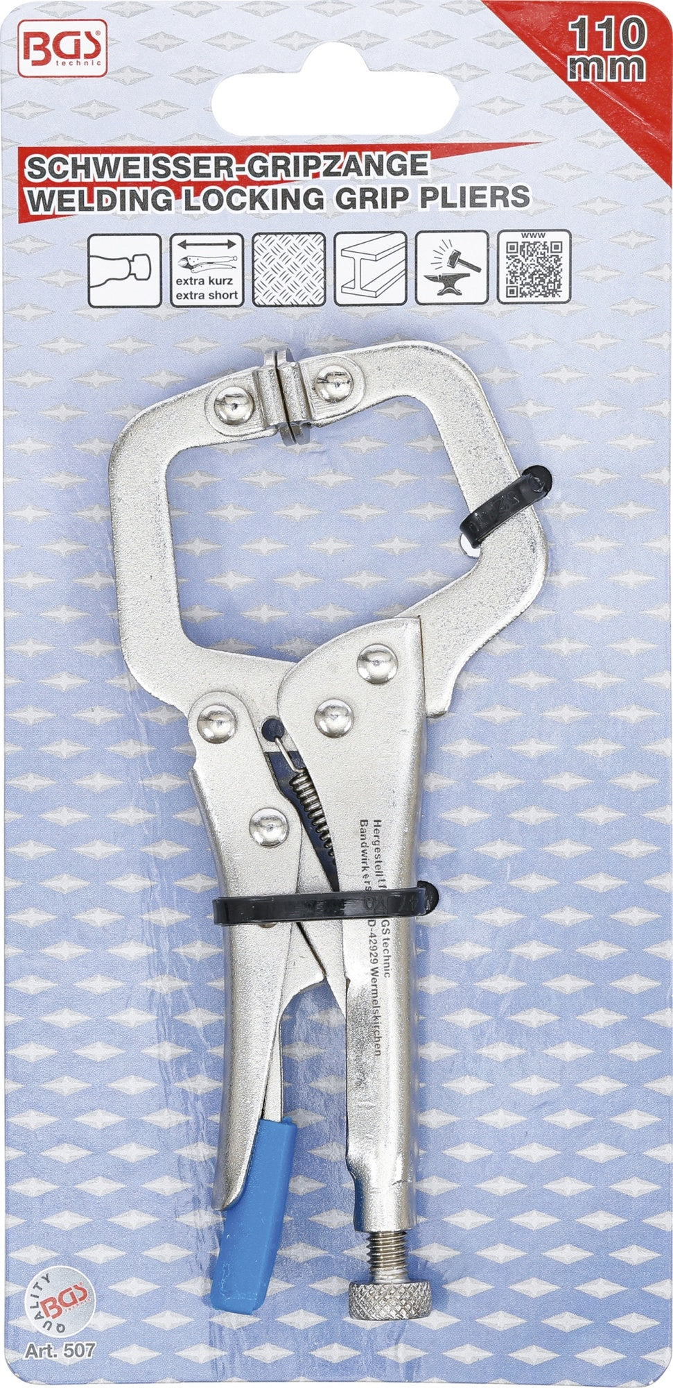 BGS 507 Schweißer Gripzange extra kurz Länge 110mm