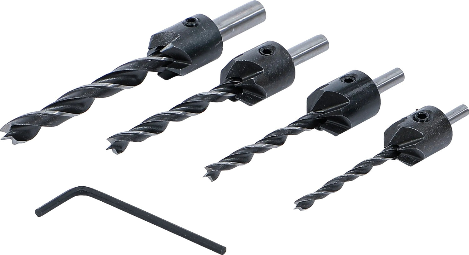 BGS DIY 50790 Satz Holzbohrer mit Senker 4 - 5 - 6 - 8 mm 4 teilig