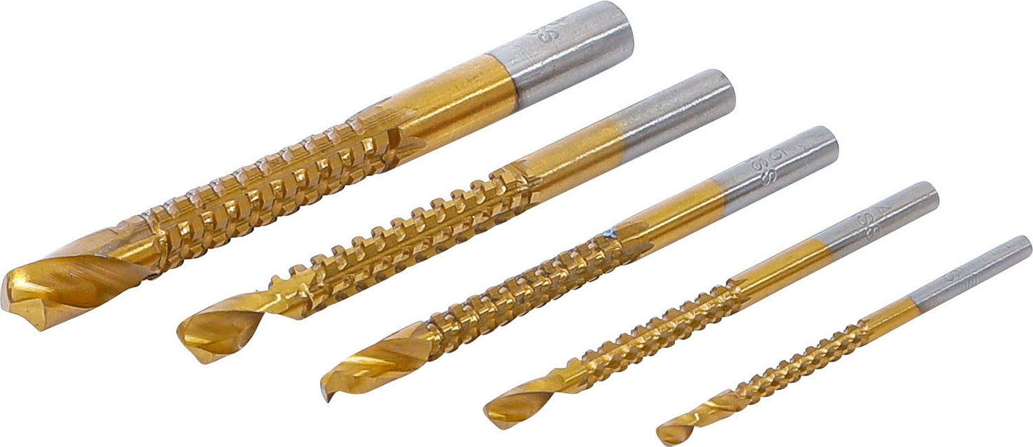 BGS DIY 50795 Satz HSS Fräsbohrer titan-nitriert 3-8mm 5 teilig