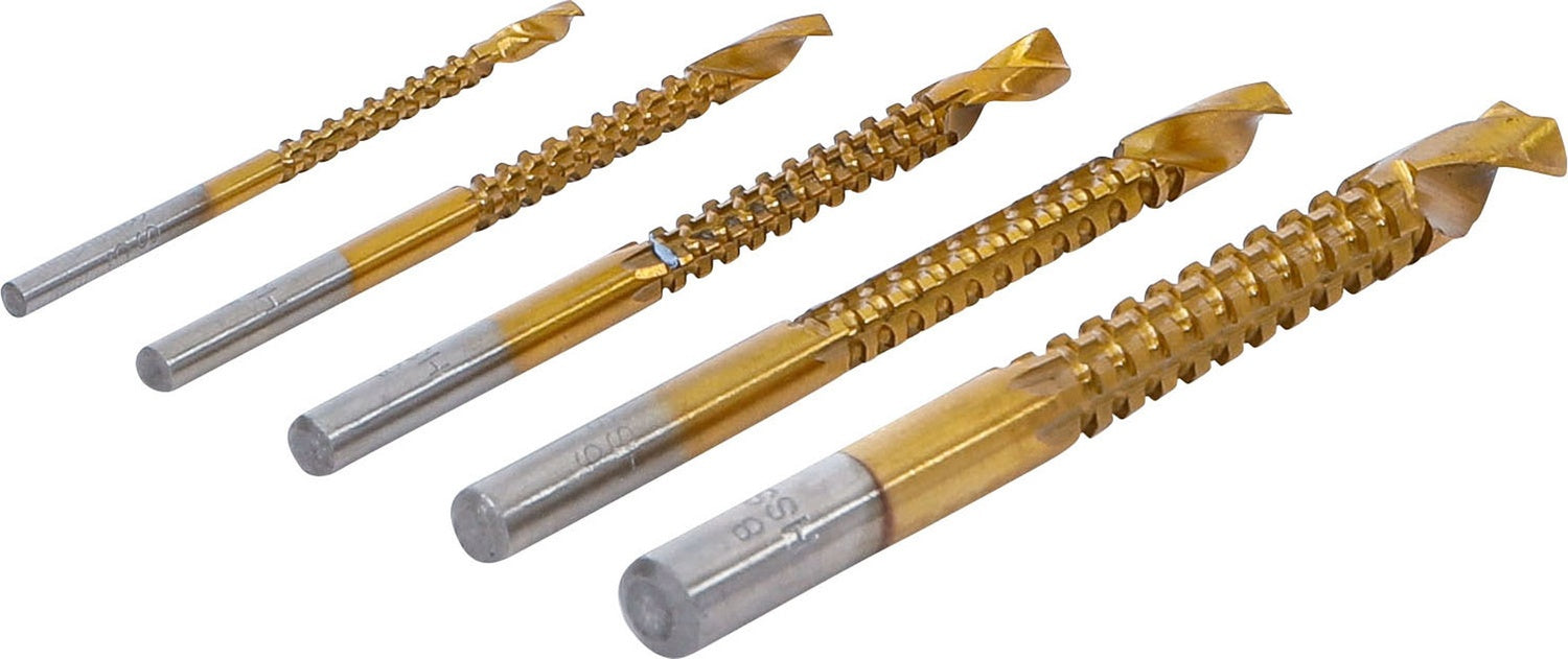 BGS DIY 50795 Satz HSS Fräsbohrer titan-nitriert 3-8mm 5 teilig