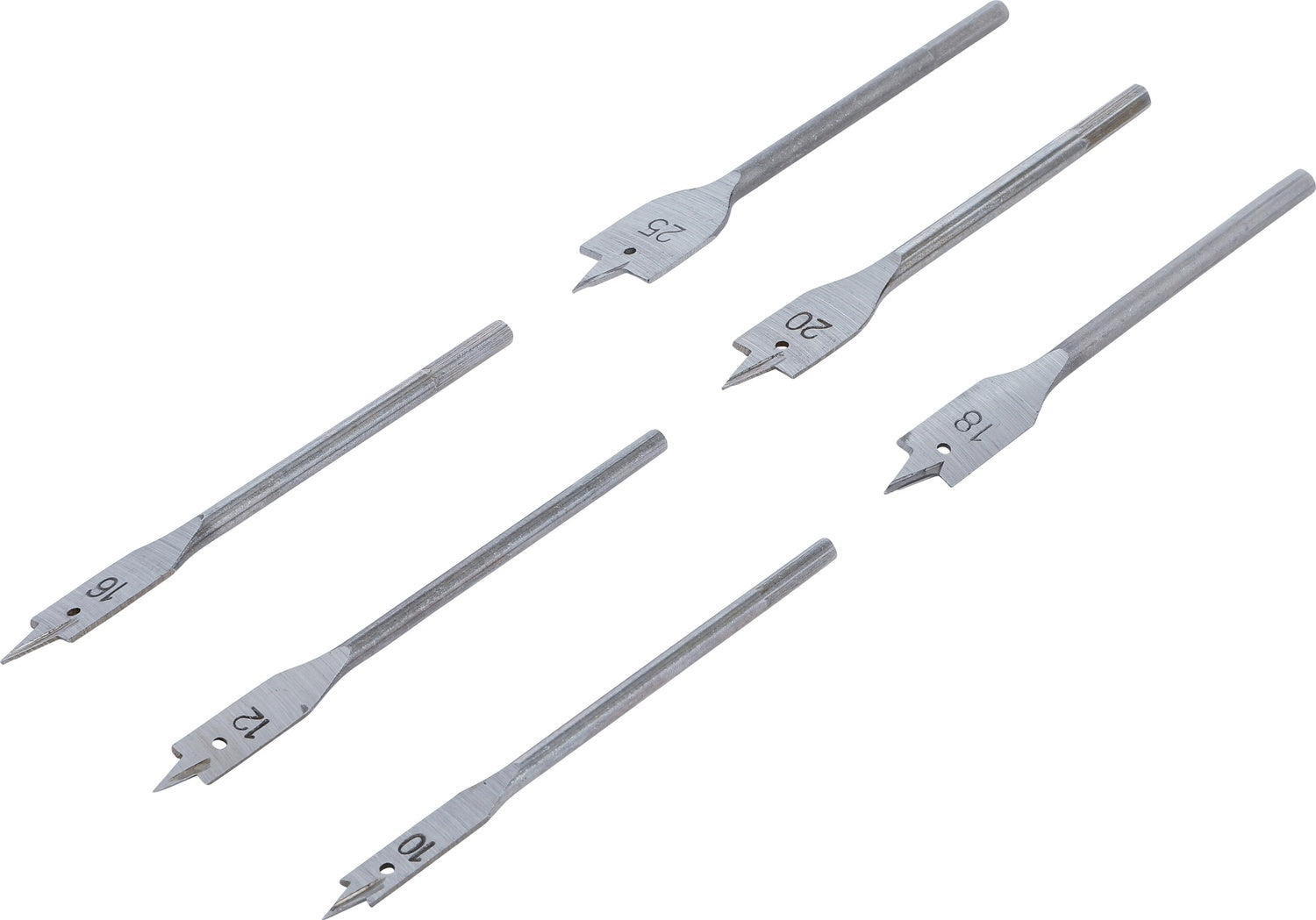 BGS DIY 50796 Satz Flachfräsbohrer Durchmesser Ø 10-25mm 6 teilig