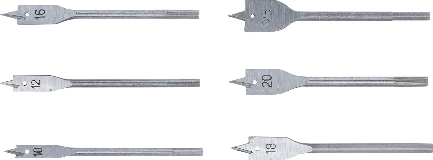BGS DIY 50796 Satz Flachfräsbohrer Durchmesser Ø 10-25mm 6 teilig