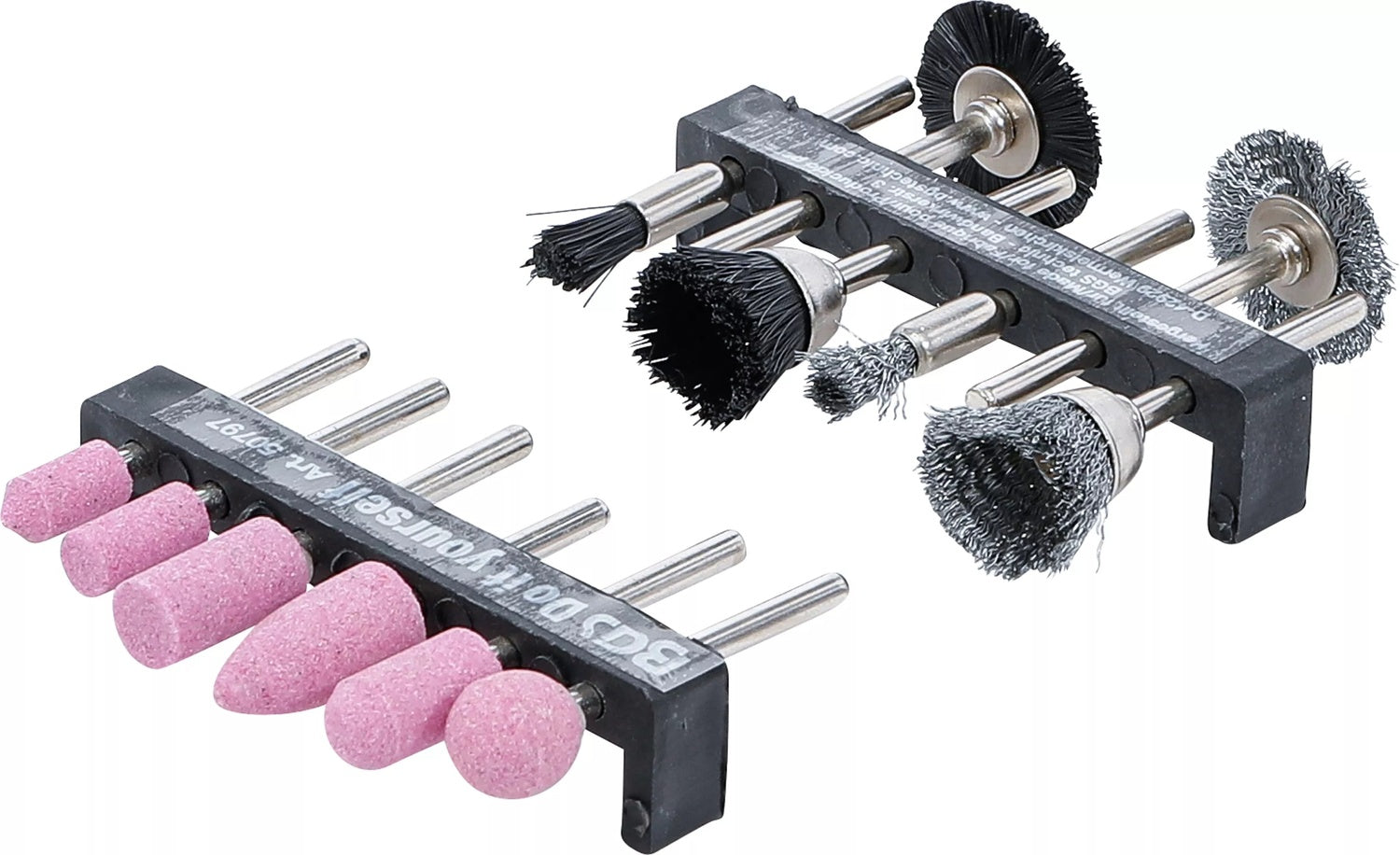 BGS DIY 50797 Satz Schleifer Stahldraht Kunststoff Bürsten 12 teilig