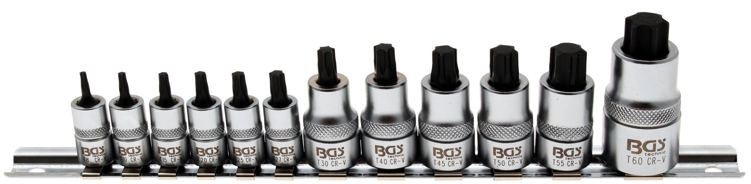 BGS 5098 Satz Biteinsätze T-Profil (für Torx) T8 - T60 extra kurz