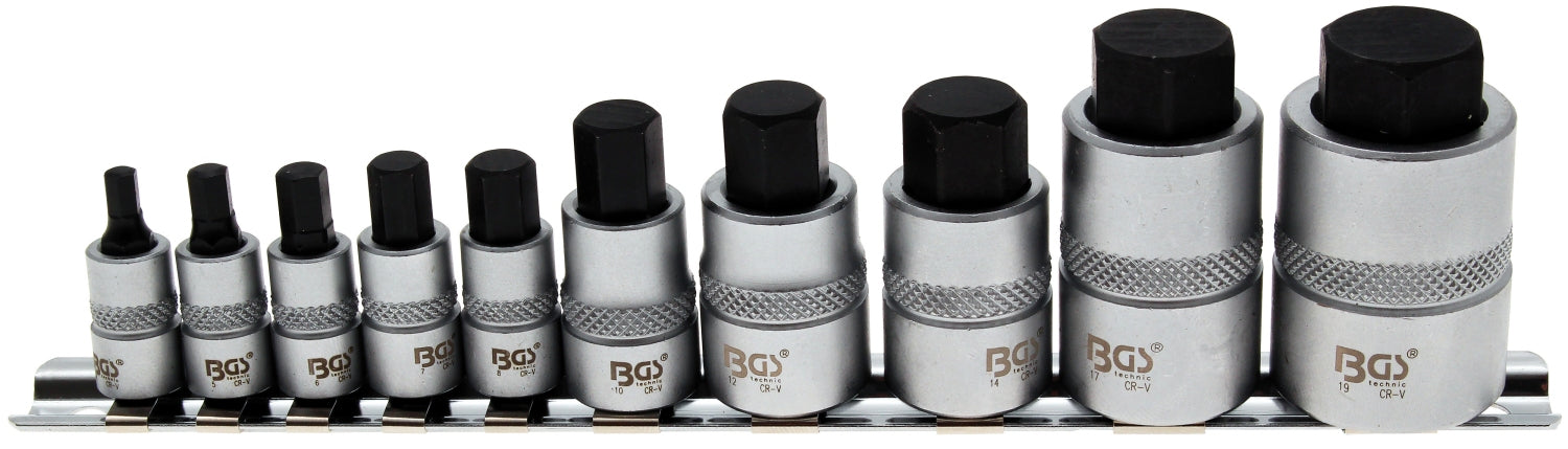 BGS 5099 Satz Bits Innensechskant extra kurz 4-19mm 10teilig auf Klemmschine