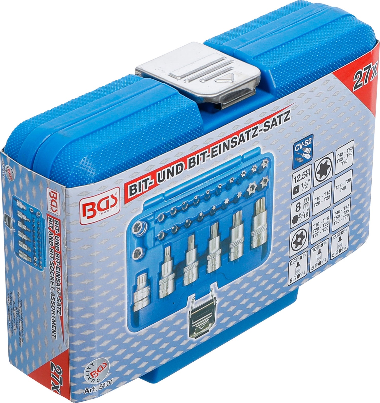 BGS 5101 Satz Biteinsätze Bits T-Profil (für Torx) Antrieb 12,5mm (1/2")