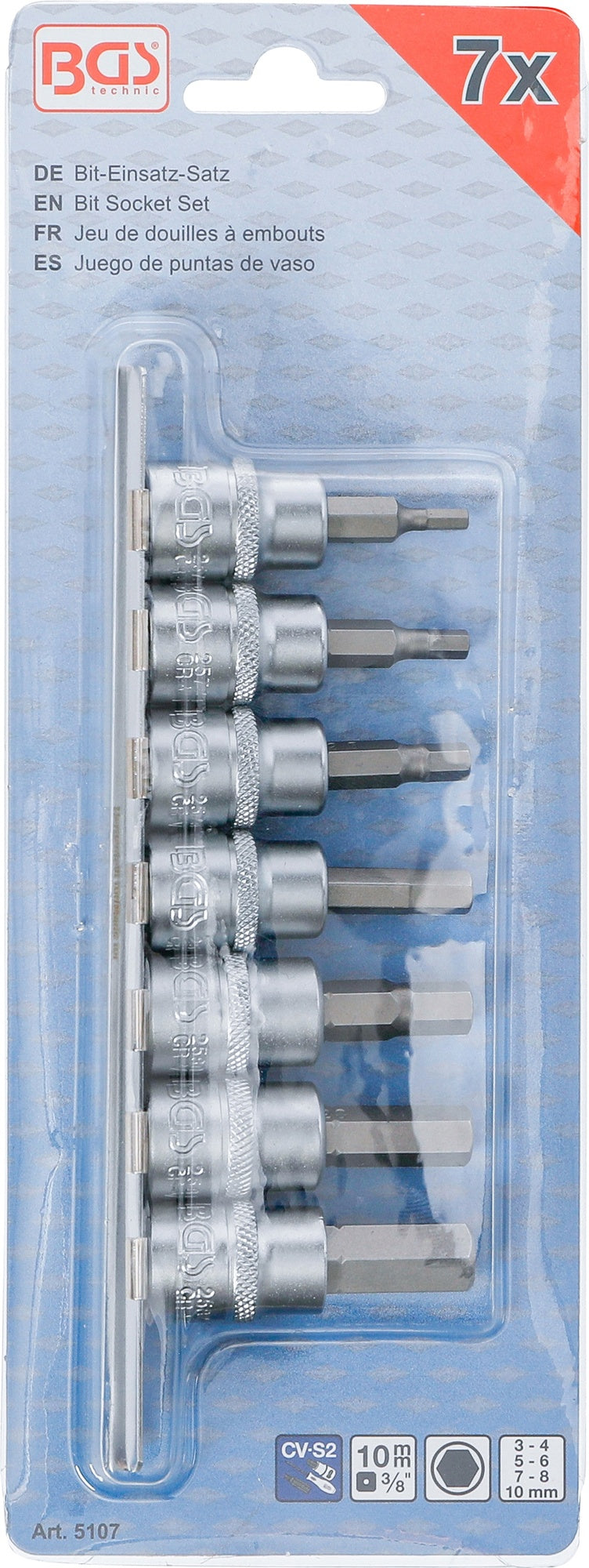 BGS 5107 Satz Biteinsätze Bits Innensechskant 3-10mm Antrieb 10mm (3/8")