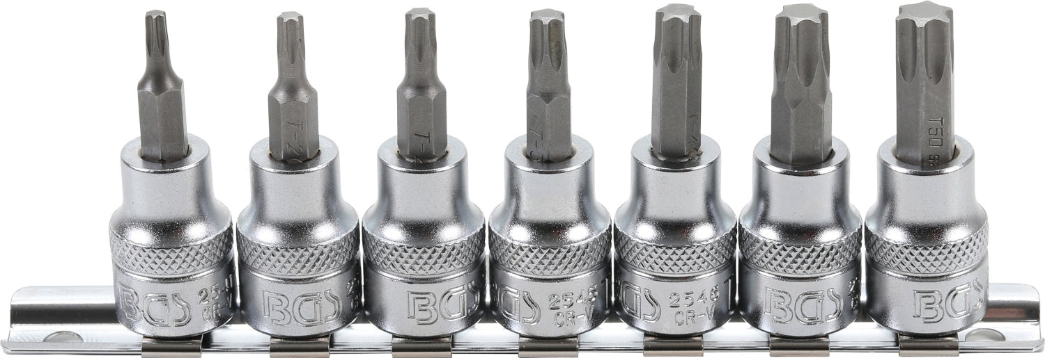 BGS 5108 Bitsatz für Torx T-Profil T15 - T50 Antrieb 10mm (3/8") 7 teilig