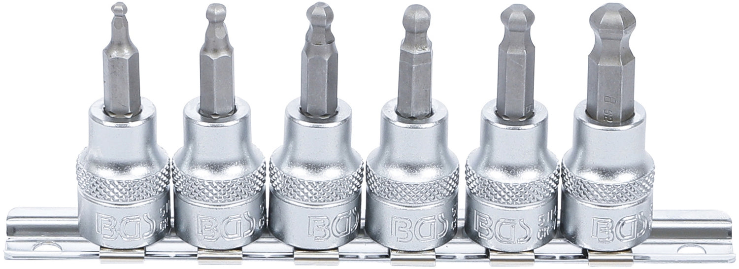 BGS 5109 Satz Bit Innensechskant mit Kugelkopf H3 - HX8 Antrieb 10mm (3/8")