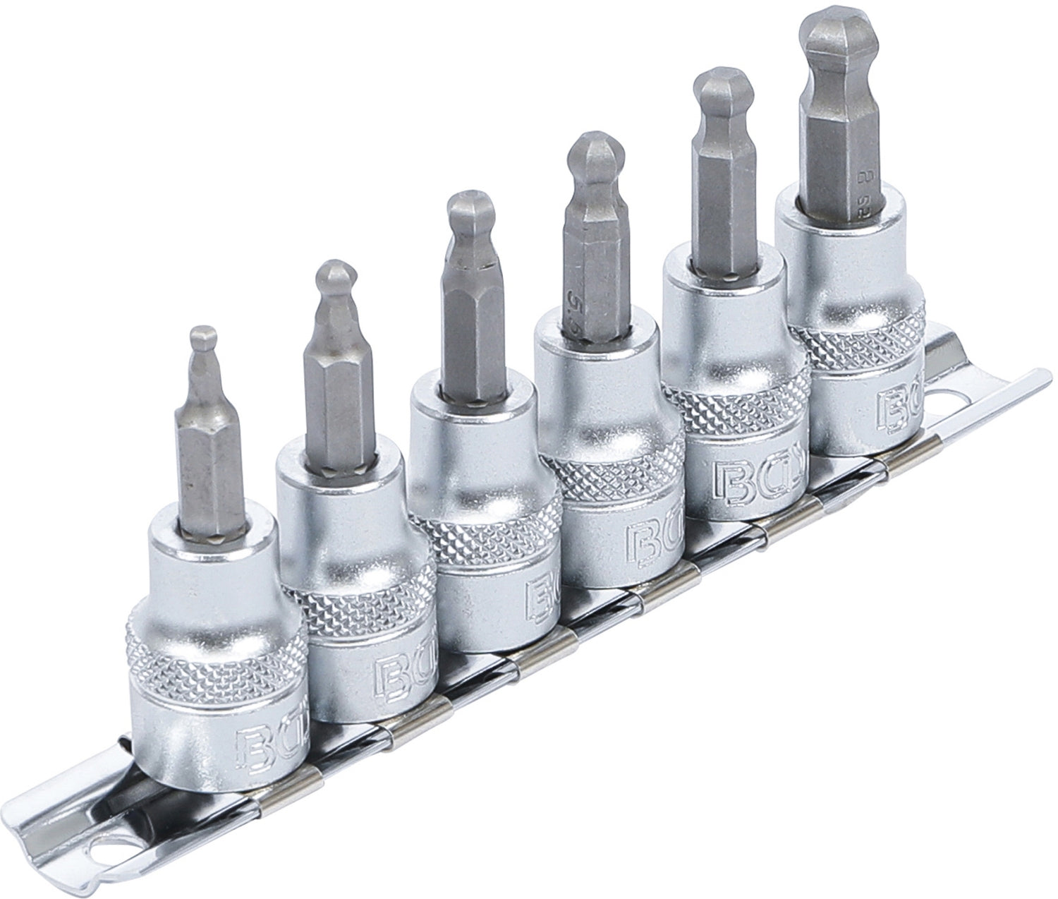 BGS 5109 Satz Bit Innensechskant mit Kugelkopf H3 - HX8 Antrieb 10mm (3/8")