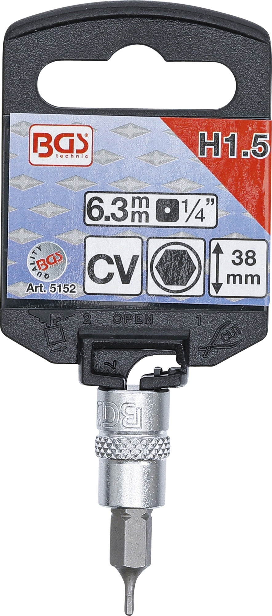 BGS 5152 Biteinsatz Innensechskant 1,5mm HX1,5 Länge 38mm Antrieb 6,3mm (1/4")