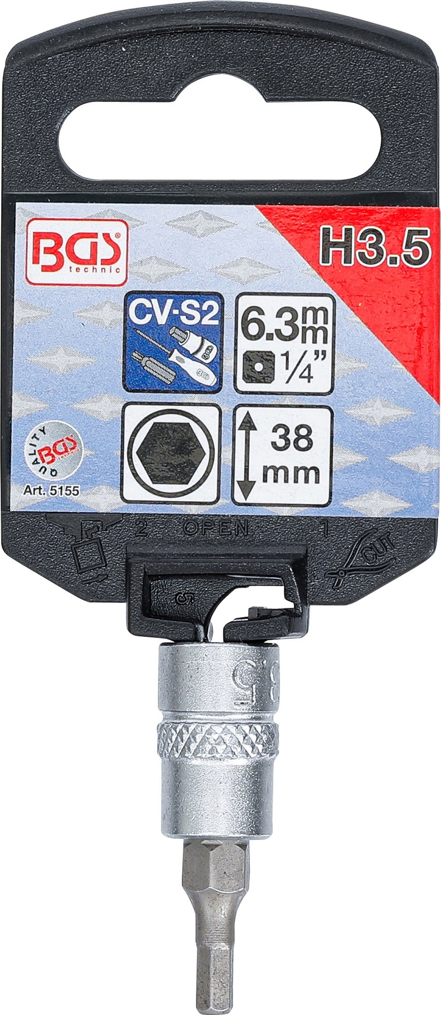 BGS 5155 Biteinsatz Innensechskant 3,5mm HX3,5 Länge 38mm Antrieb 6,3mm (1/4")