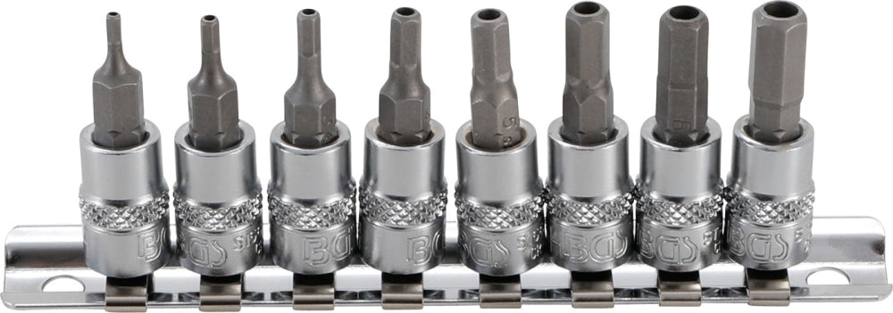 BGS 5156 Bit Satz Antrieb Innenvierkant 6,3mm (1/4") Innensechskant mit Bohrung 2-7mm 8-teilig
