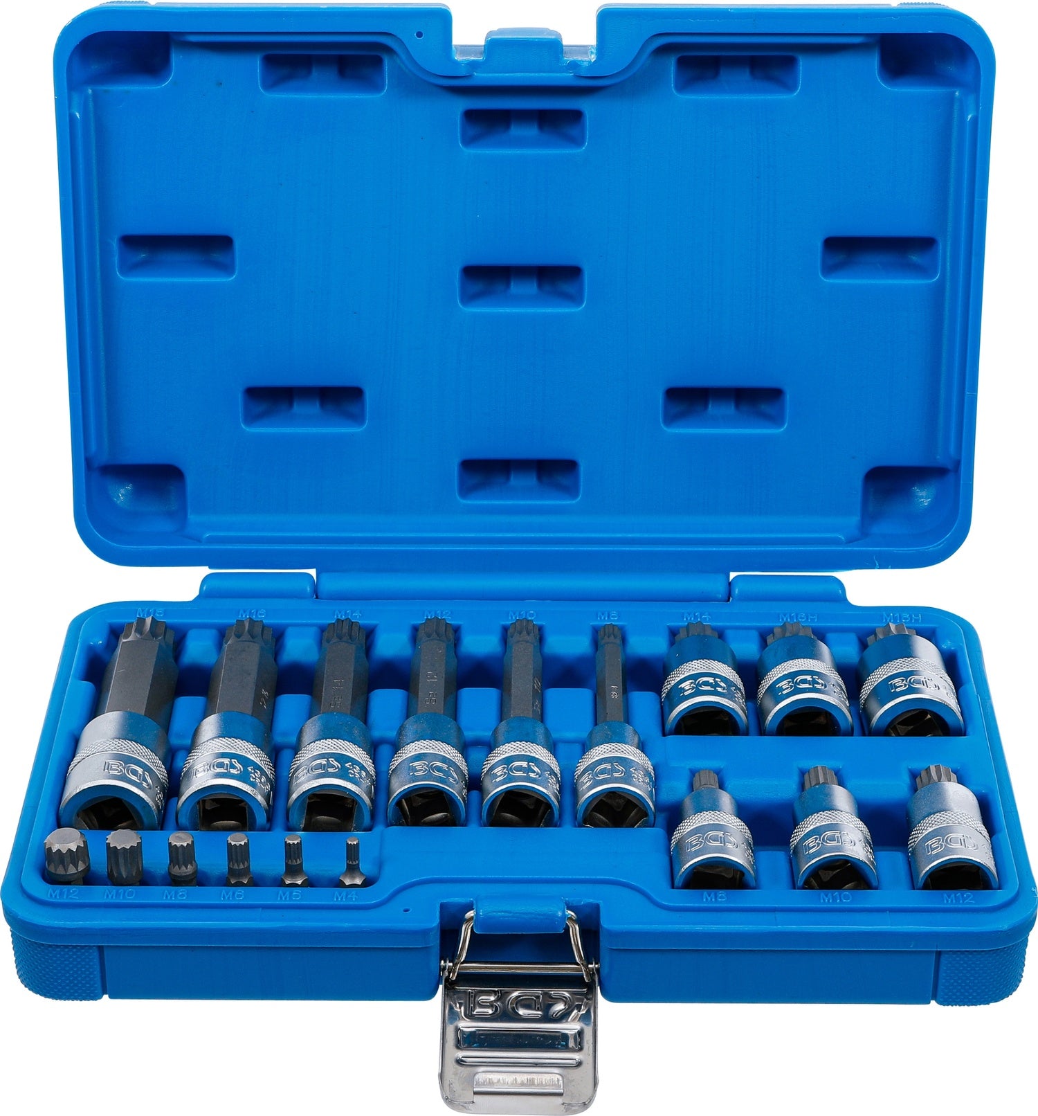 BGS 5172 Satz Biteinsätze Innenvielzahn (für XZN) Antrieb 6,3mm (1/4") 12,5 mm (1/2") 18 teilig