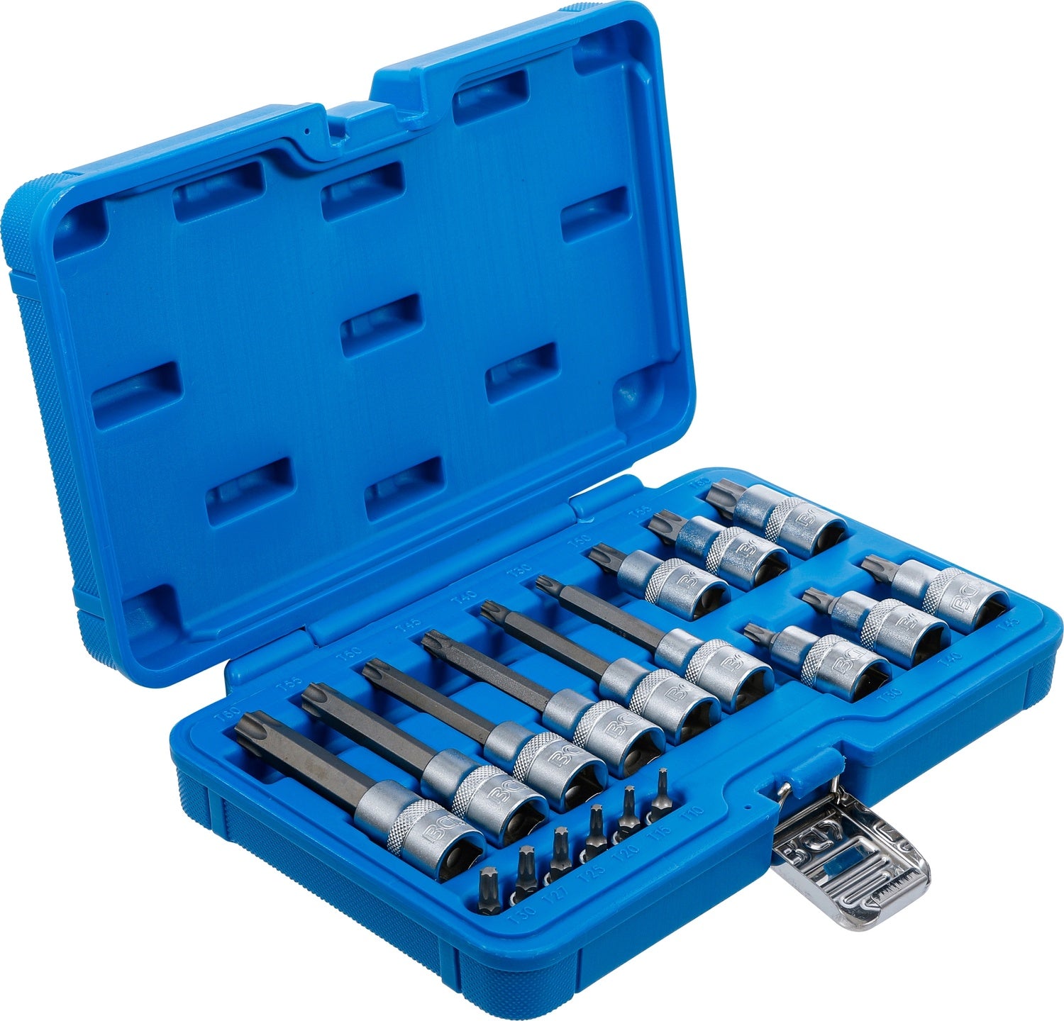 BGS 5173 Satz Biteinsätze T-Profil (für Torx) Antrieb 6,3mm (1/4") 12,5 mm (1/2") 18 teilig