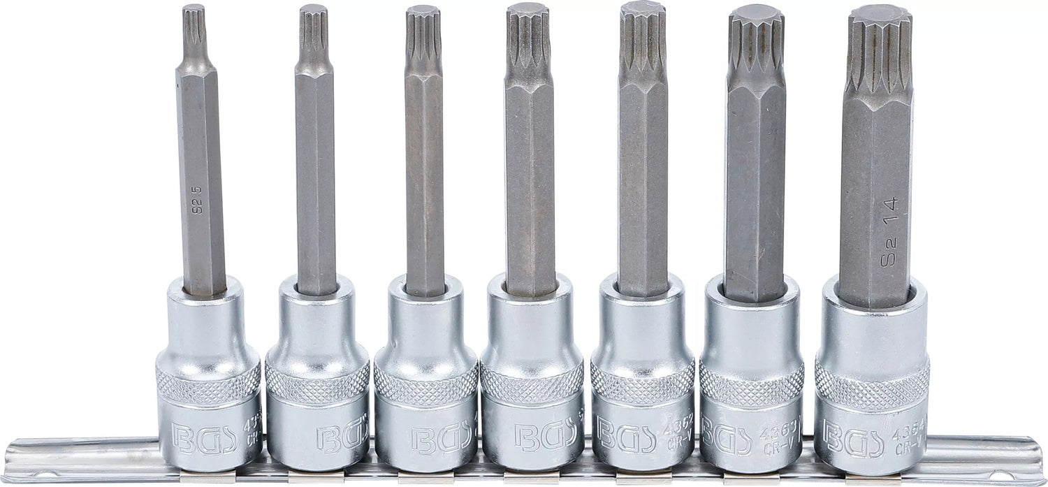 BGS 5175 Satz Biteinsätze Innenvielzahn (für XZN) M5 - M14 Antrieb Innenvierkant 12,5mm (1/2")