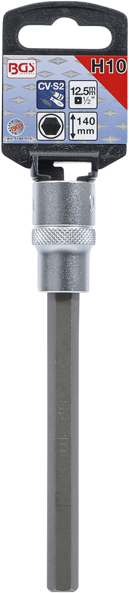 BGS 5184-H10 Biteinsatz Innensechskant 10mm HX10 Länge 140mm Antrieb 12,5mm (1/2")