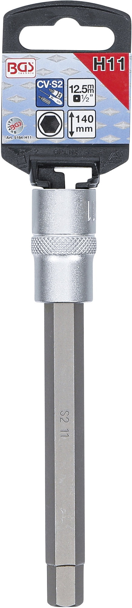 BGS 5184-H11 Biteinsatz Innensechskant 11mm HX11 Länge 140mm Antrieb 12,5mm (1/2")