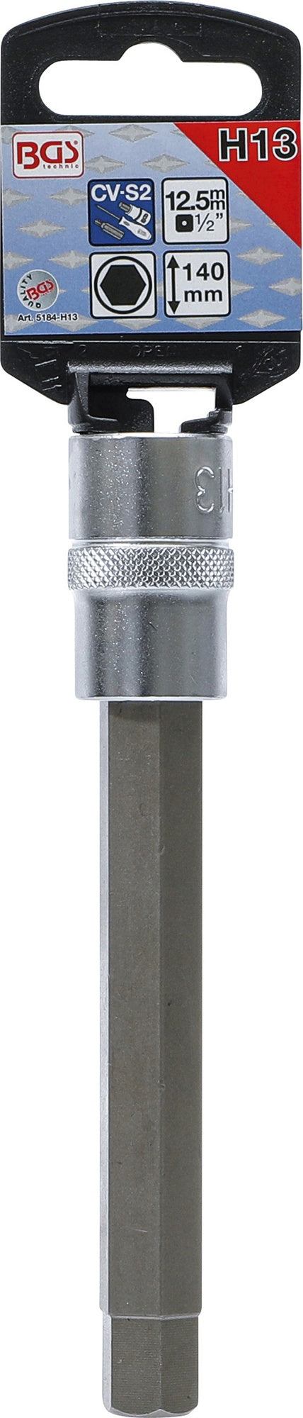 BGS 5184-H13 Biteinsatz Innensechskant 13mm HX13 Länge 140mm Antrieb 12,5mm (1/2")