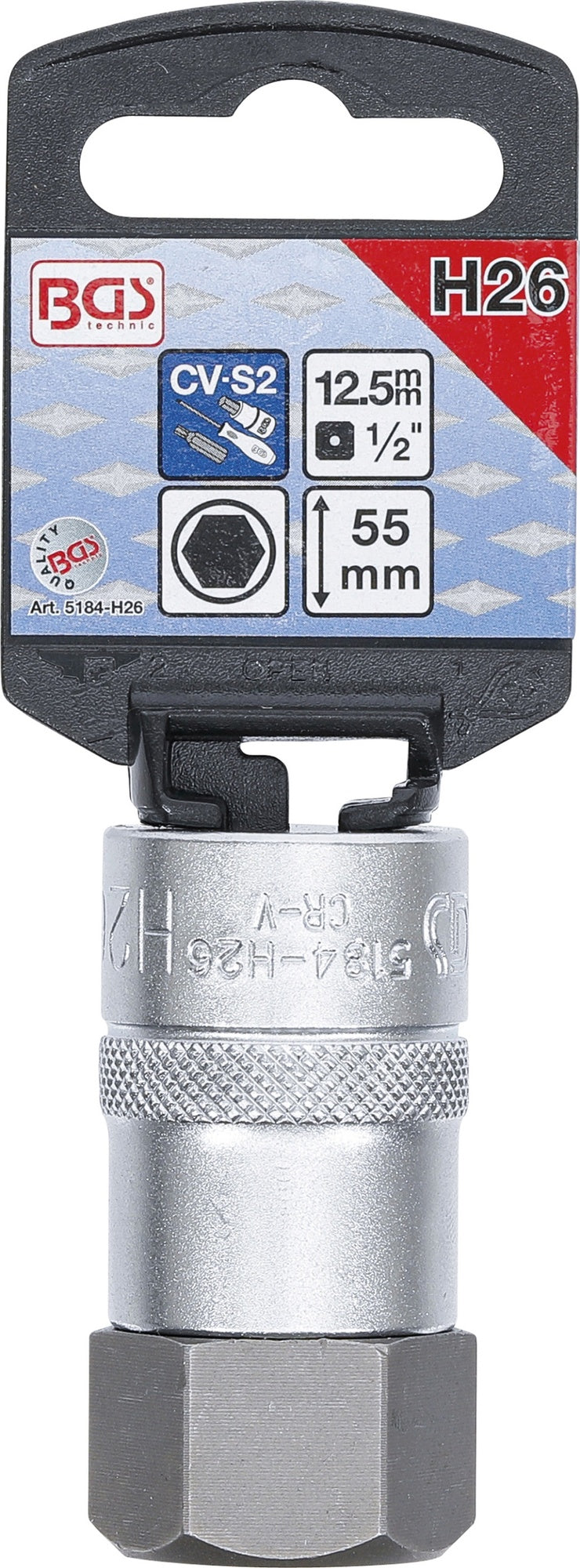 BGS 5184-H26 Bit Einsatz Antrieb Innenvierkant 12,5mm SW 26mm