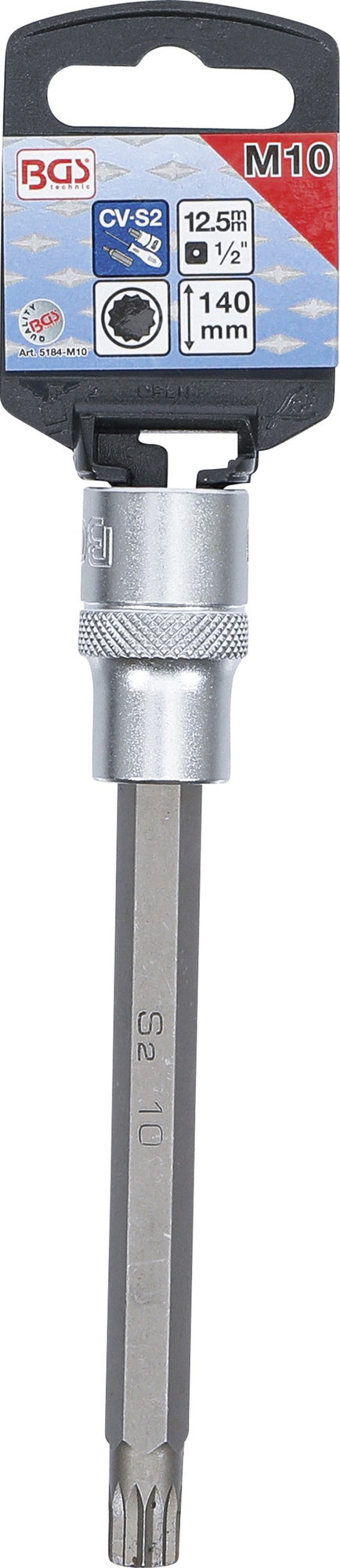 BGS 5184-M10 Biteinsatz Innenvielzahn XZN Einsatz M10 Länge 140mm Antrieb 12,5mm (1/2")