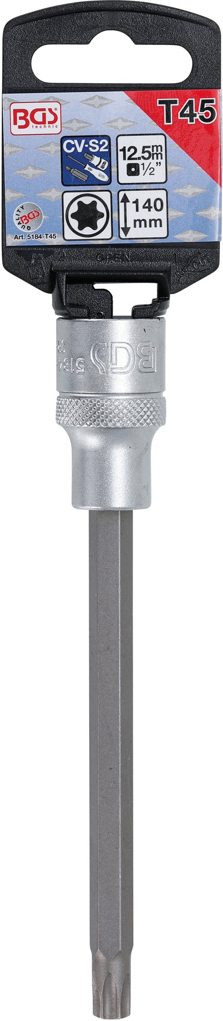 BGS 5184-T45 Biteinsatz T-Profil (für Torx) T45 Länge 140mm Antrieb 12,5mm (1/2")
