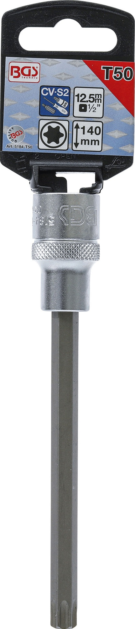 BGS 5184-T50 Biteinsatz T-Profil (für Torx) T50 Länge 140mm Antrieb 12,5mm (1/2")