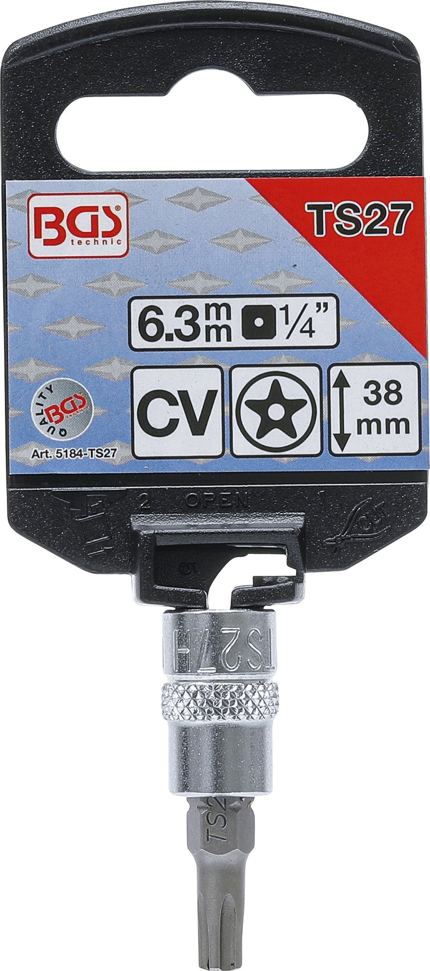 BGS 5184-TS27 Biteinsatz TS-Profil (für Torx Plus) TS27 mit Bohrung Antrieb 6,3mm (1/4")