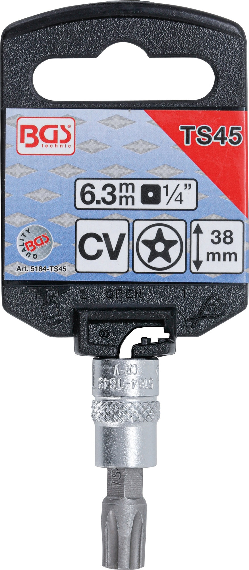 BGS 5184-TS45 Biteinsatz TS-Profil (für Torx Plus) TS45 mit Bohrung Antrieb 6,3mm (1/4")