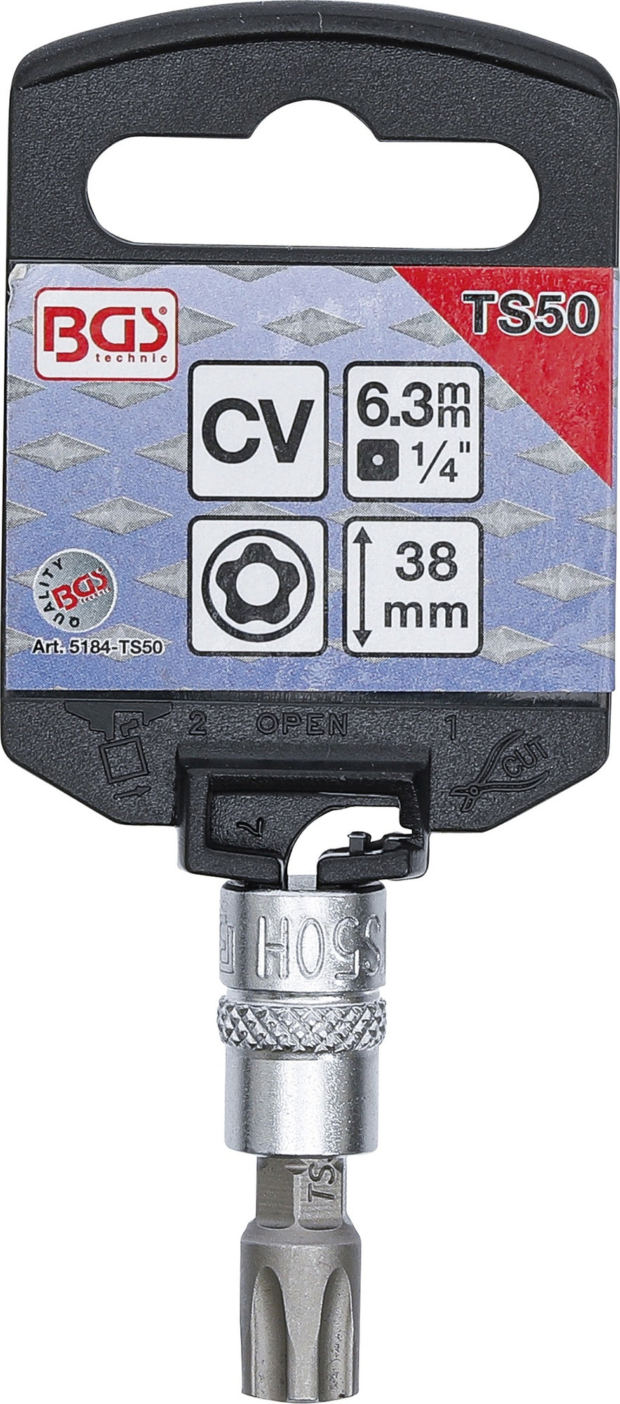 BGS 5184-TS50 Biteinsatz TS-Profil (für Torx Plus) TS50 mit Bohrung Antrieb 6,3mm (1/4")