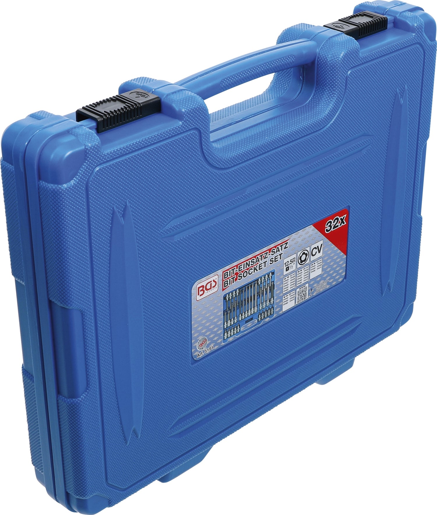 BGS 5191 Satz Biteinsätze TPS-Profil (für Torx Plus) TPS20 - TPS70 mit Stirnlochbohrung Antrieb 12,5mm (1/2")