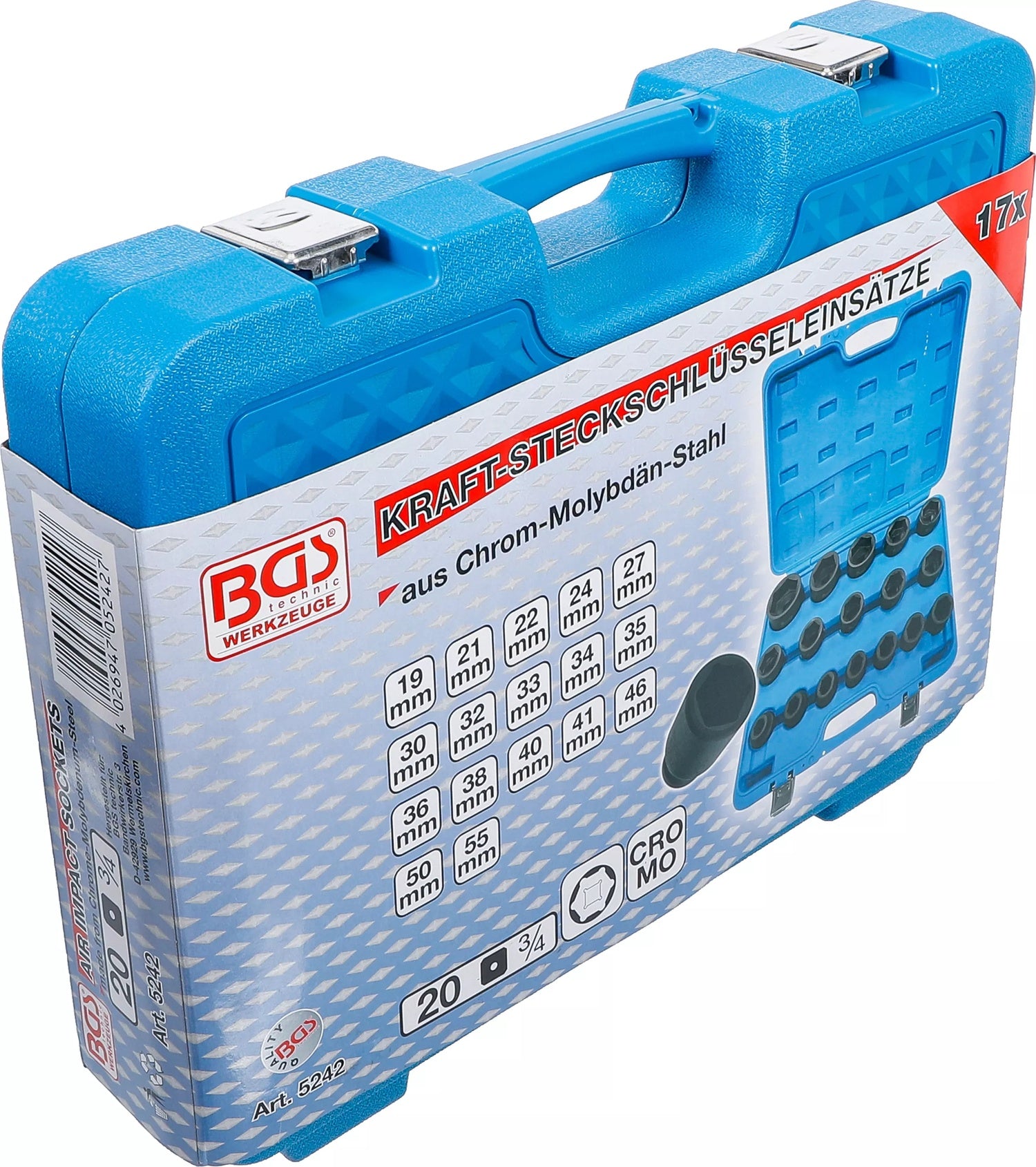 BGS 5242 Satz IMPACT Nüsse 19-55mm 6-kant Antrieb 20mm (3/4") 17 teilig