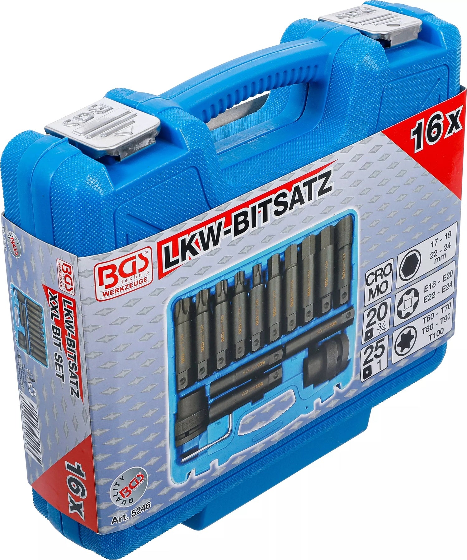 BGS 5246 Satz LKW Bits für Druckluftbetrieb 20mm (3/4") + 25mm (1")