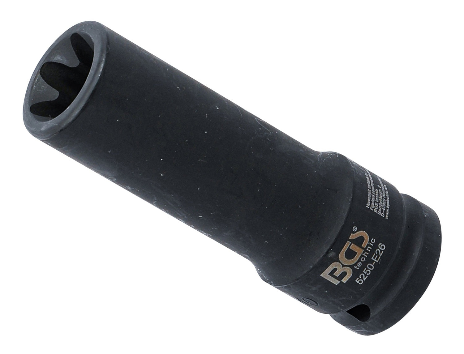 BGS 5250-E26 Impact Nuss E26mm E-Profil lang/tief Antrieb 20mm (3/4") für Schlagschrauber