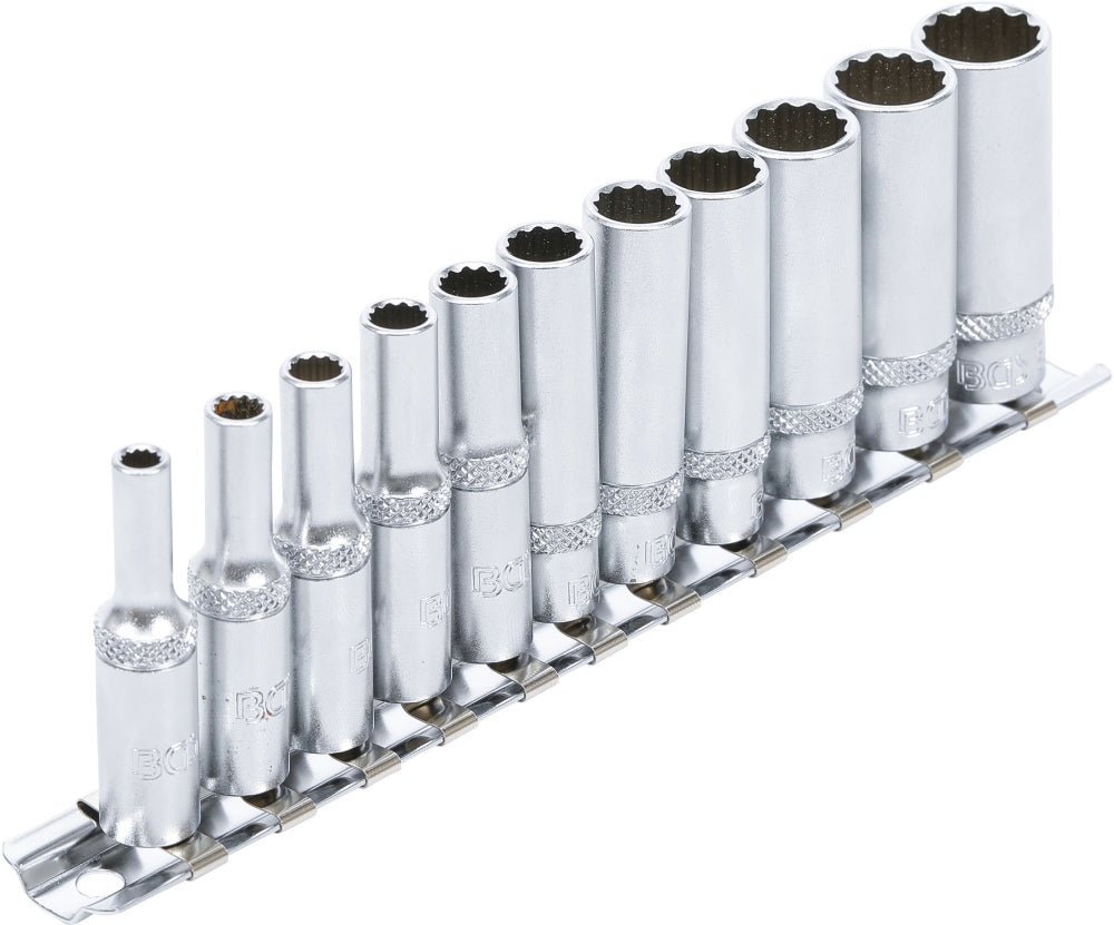 BGS 5251 Satz Steckschlüsseleinsätze Zwölfkant tief Antrieb Innenvierkant 6,3mm (1/4") SW 4 - 13mm