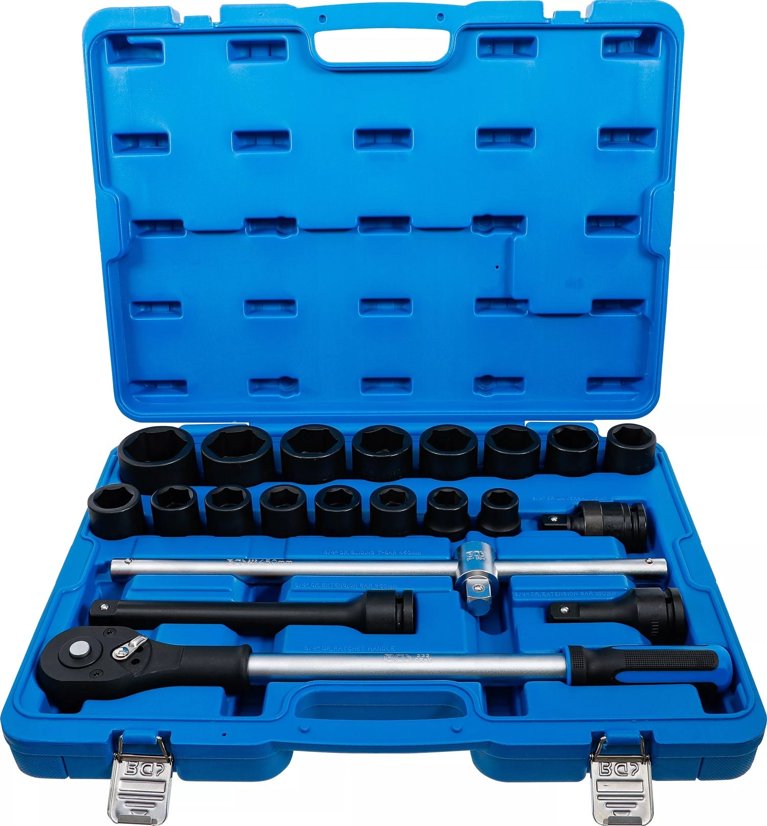 BGS 5258 Satz Kraft Steckschlüssel Antrieb 20mm (3/4") SW 19 - 50mm 21 teilig