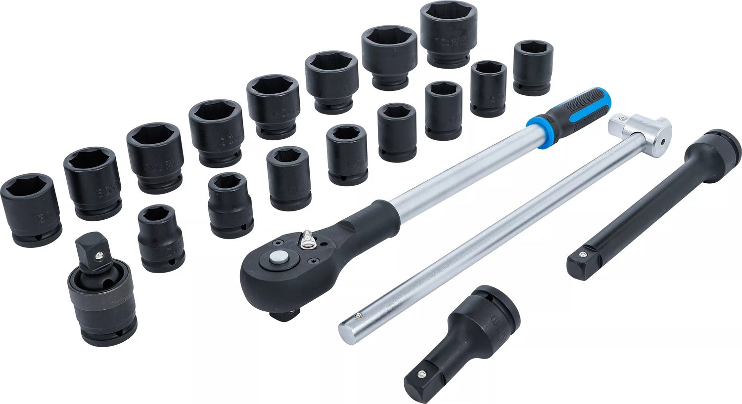 BGS 5258 Satz Kraft Steckschlüssel Antrieb 20mm (3/4") SW 19 - 50mm 21 teilig