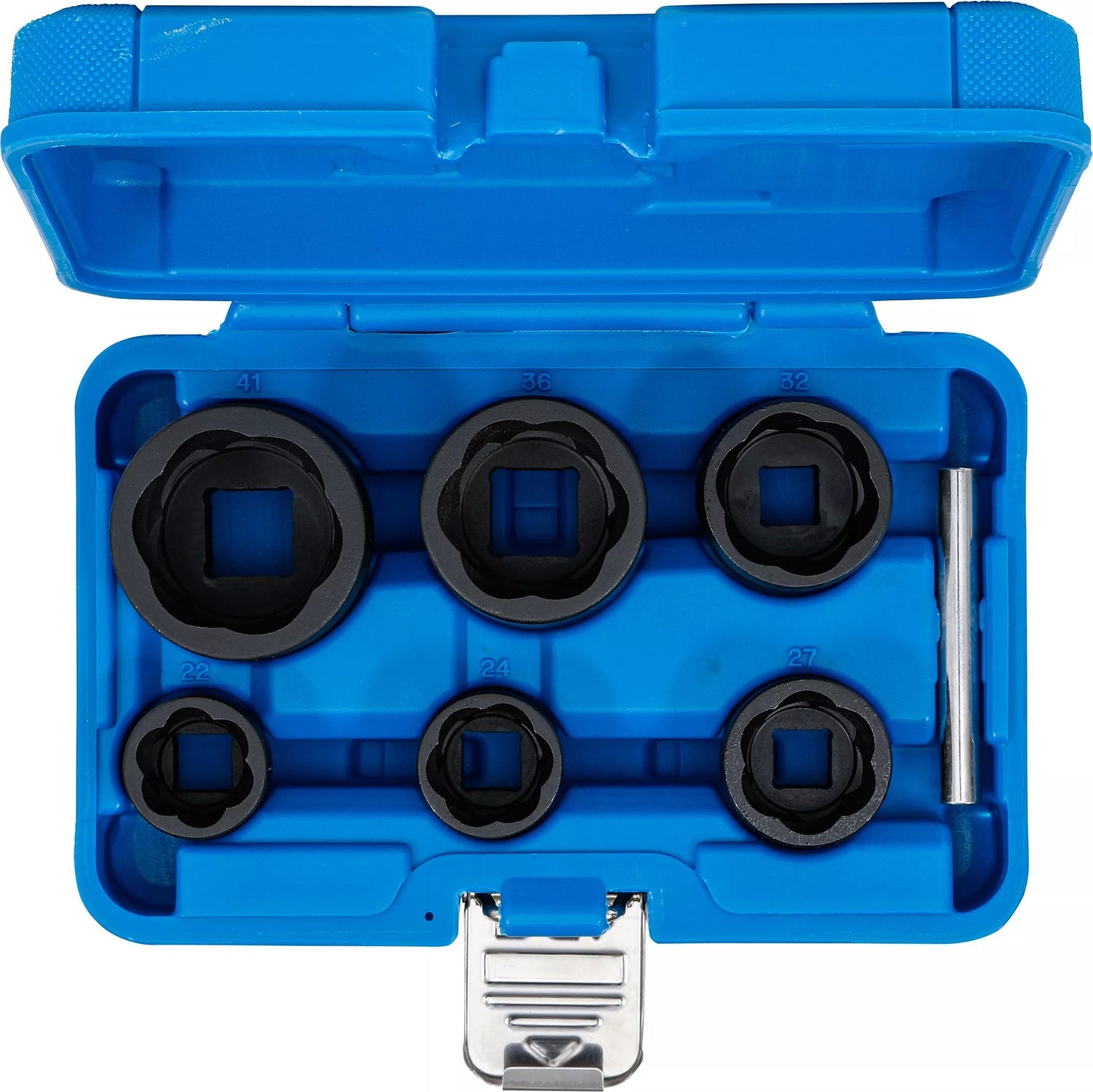 BGS 5268 Satz Steckschlüssel Spiralprofil Schraubenausdreher Antrieb 12,5mm (1/2") + 20mm (3/4") SW 22-41mm