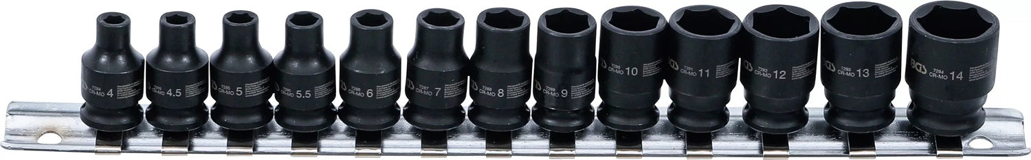 BGS 5296 Satz Kraft Steckschlüsseleinsätze Sechskant Antrieb 6,3mm (1/4") SW 4-14mm