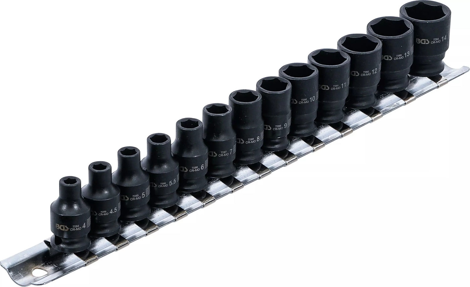 BGS 5296 Satz Kraft Steckschlüsseleinsätze Sechskant Antrieb 6,3mm (1/4") SW 4-14mm