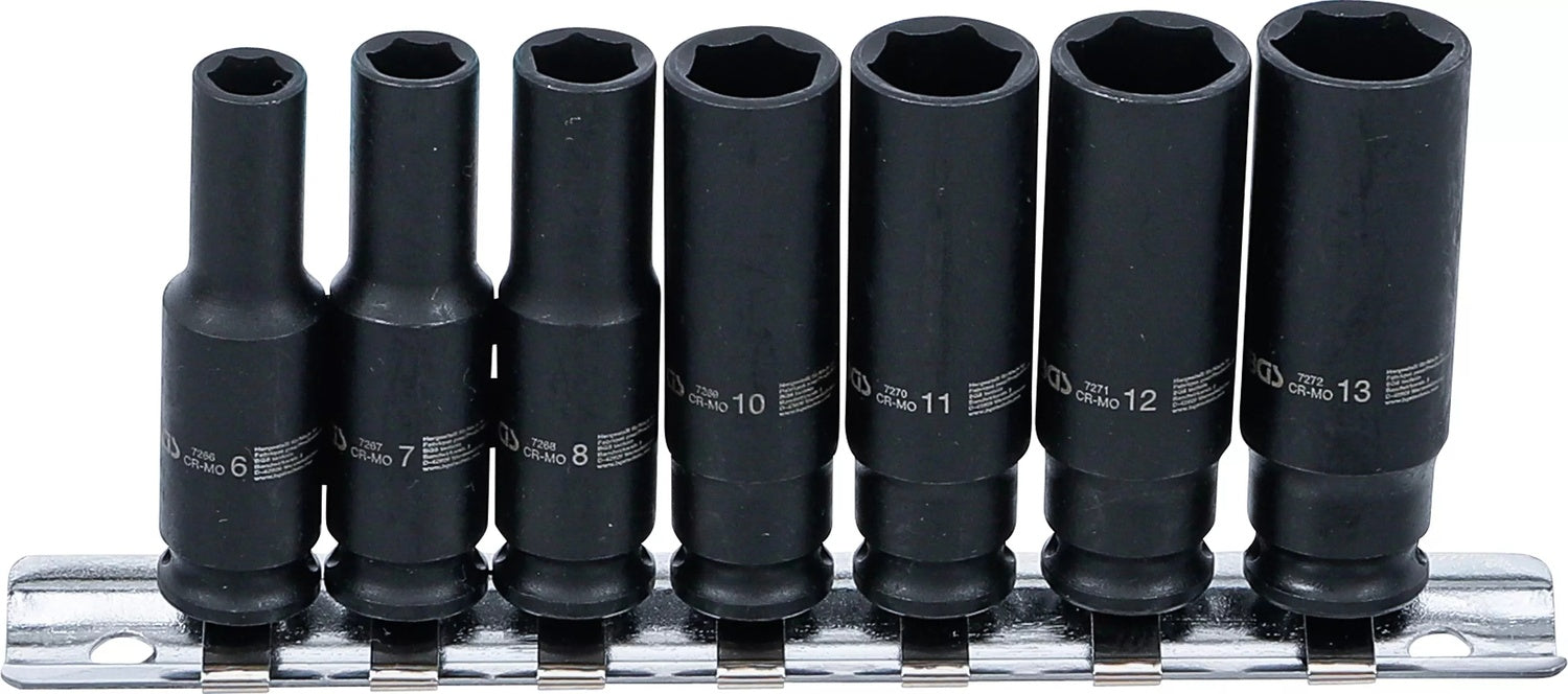 BGS 5299 Satz Kraft Steckschlüsseleinsätze Sechskant tief Antrieb 6,3mm (1/4") SW 6-13mm