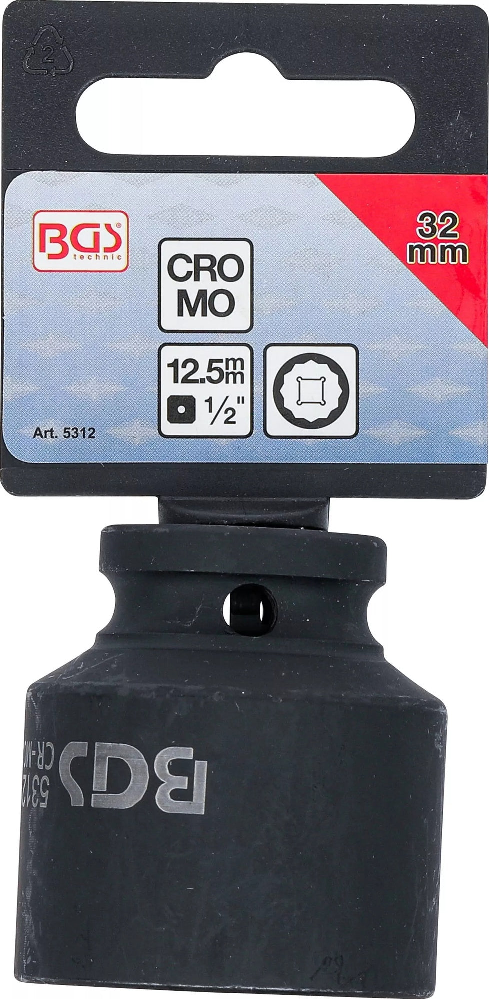 BGS 5312 Kraft Steckschlüsseleinsatz Antrieb 12,5mm (1/2") Zwölfkant 32mm