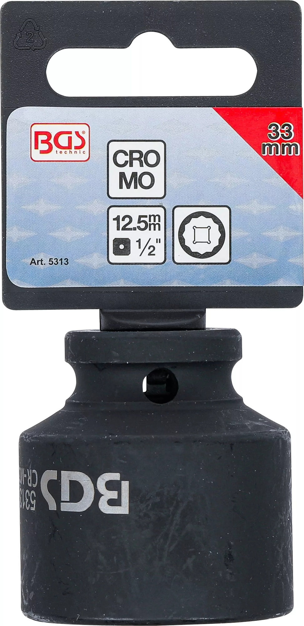 BGS 5313 Kraft Steckschlüsseleinsatz Antrieb 12,5mm (1/2") Zwölfkant 33mm