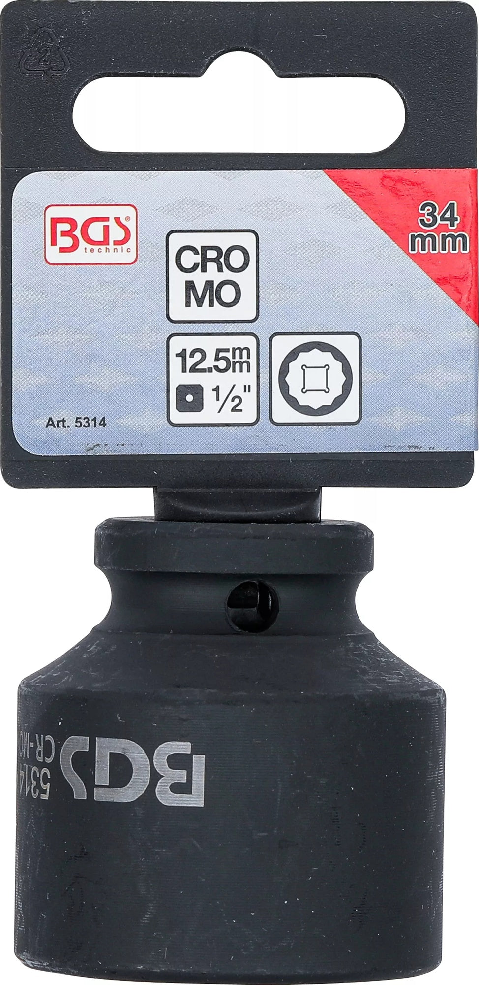 BGS 5314 Kraft Steckschlüsseleinsatz Antrieb 12,5mm (1/2") Zwölfkant 34mm