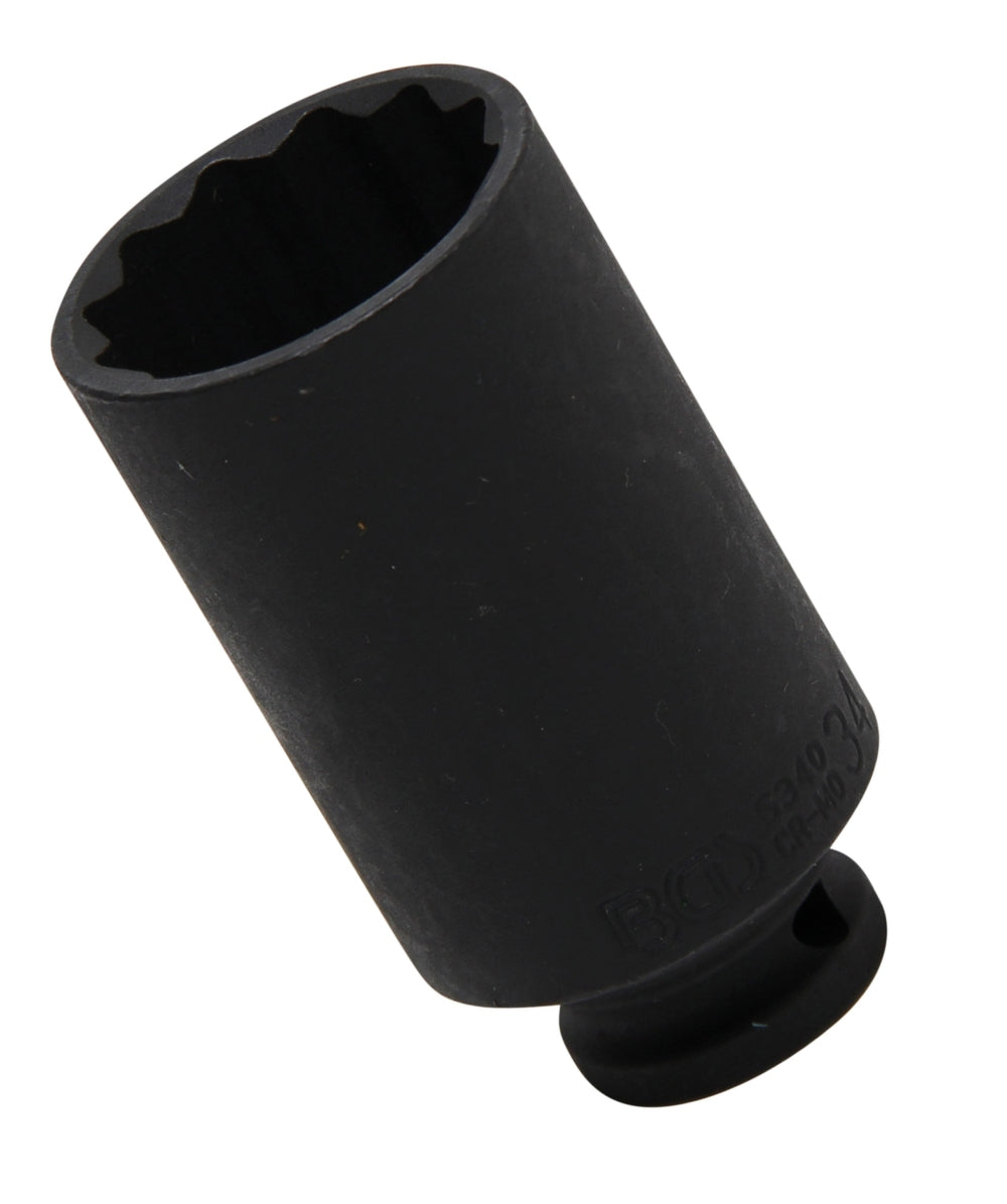BGS 5340 Impact Nuss / Krafteinsatz Zwölfkant SW 34mm Antrieb 12,5mm (1/2") für Schlagschrauber geeignet