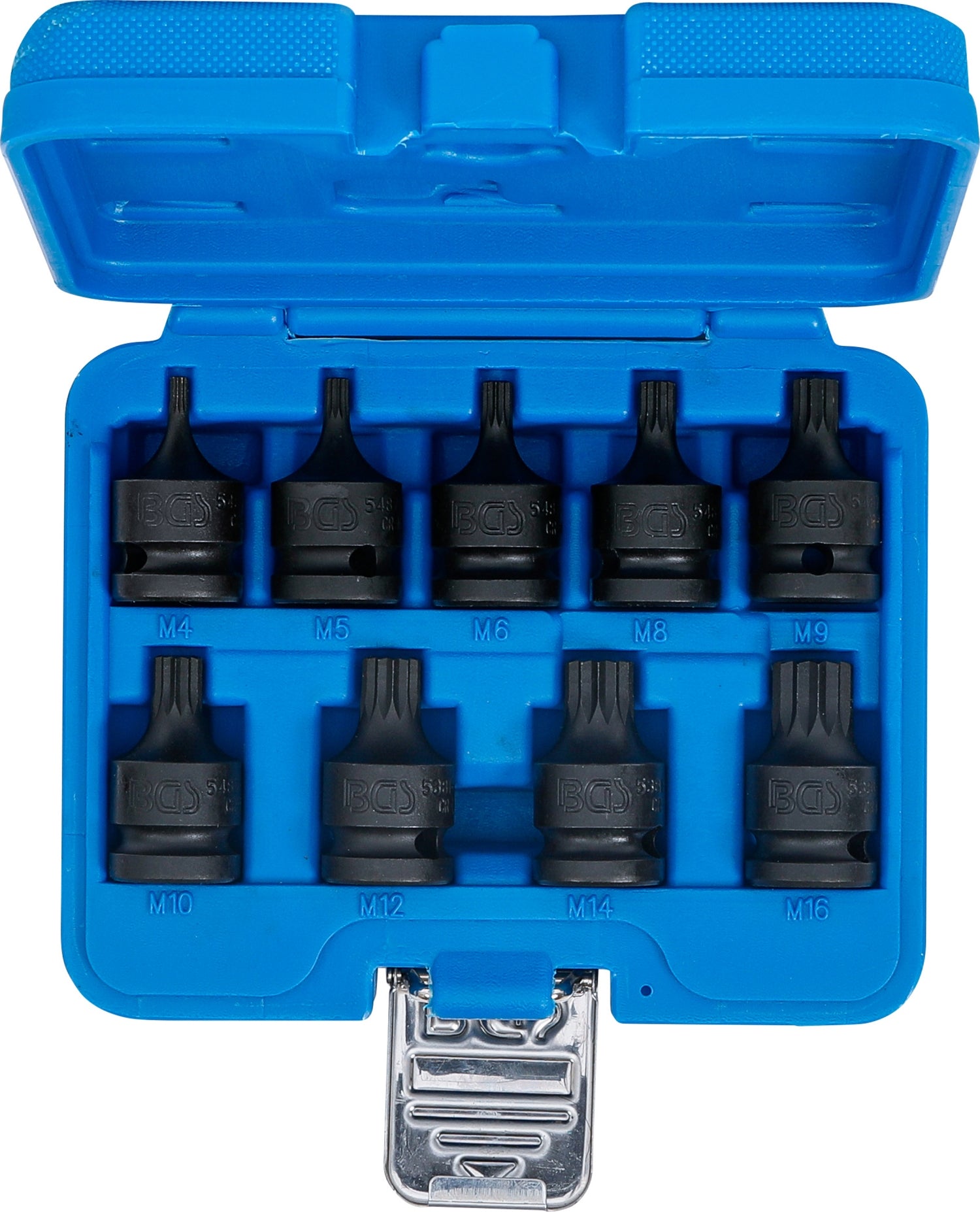 BGS 5487 Satz Kraft Biteinsätze Innenvielzahn (für XZN) M4 - M16 Länge 42mm Antrieb 12,5mm (1/2")