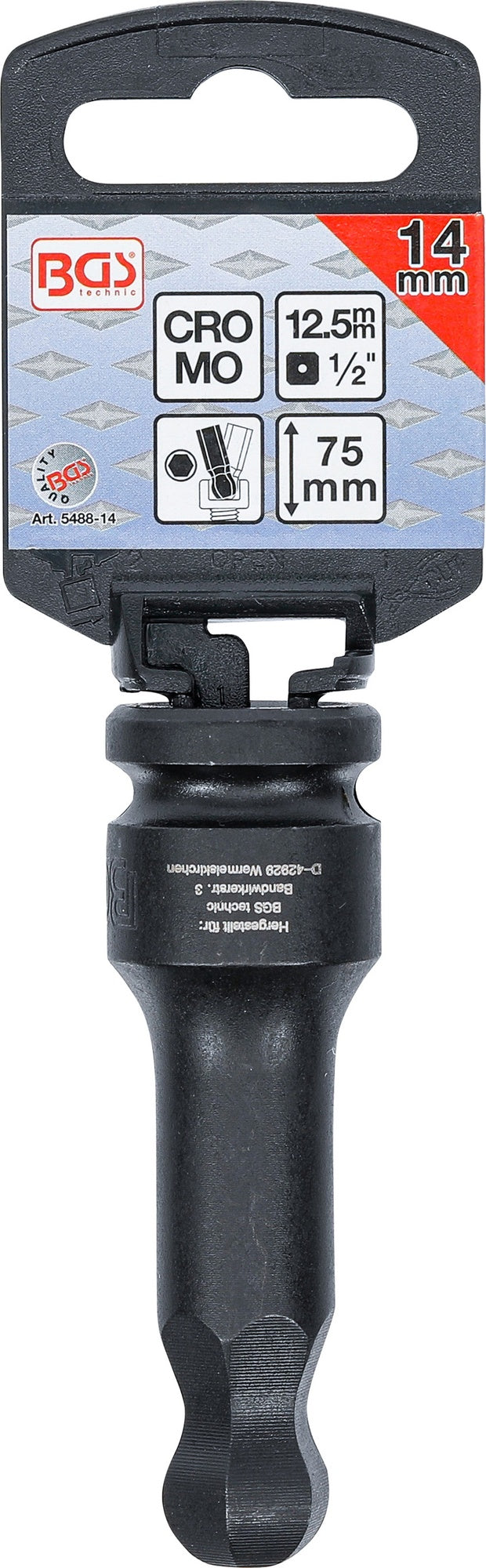 BGS 5488-14 Kraft Biteinsatz Innensechskant mit Kugelkopf 14mm HX14 Länge 75mm Antrieb 12,5mm (1/2")